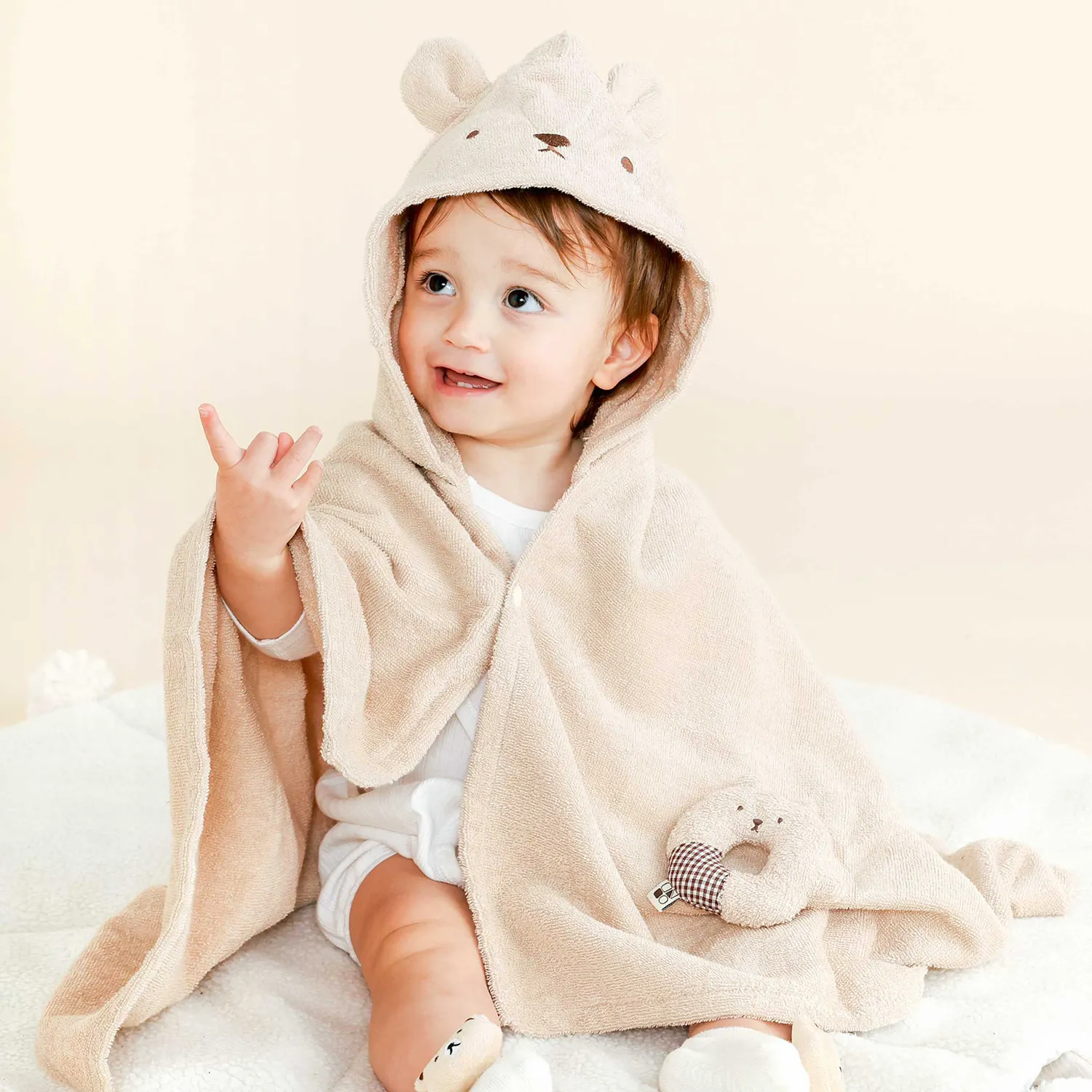 優しい肌触りのパイル地おくるみ