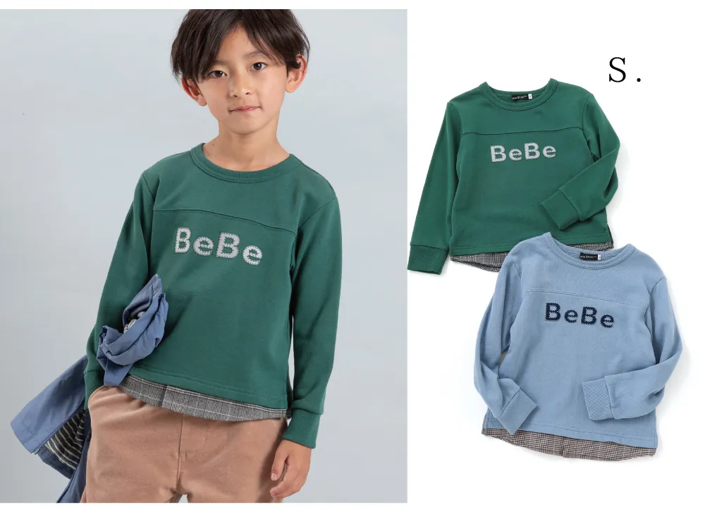 BeBe 2025年秋冬コレクション「クルーズ」のイエローのトレーナーを着た男の子の着用イメージ