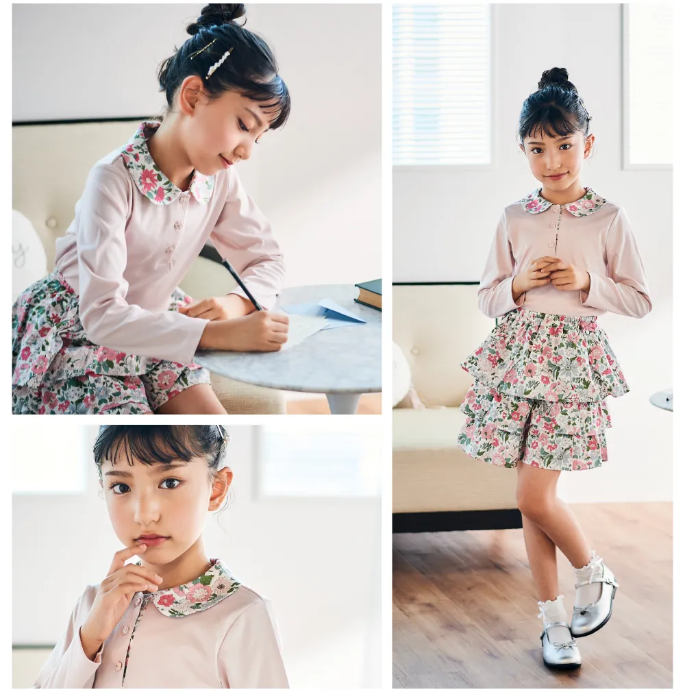 リリアナ着用、Tartine et Chocolat（タルティーヌ エ ショコラ）の花柄ワンピースと麦わら帽子のアイテム詳細