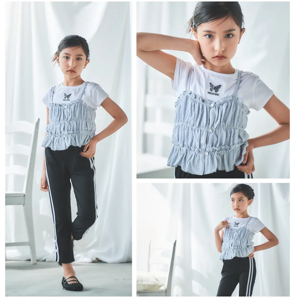 nexchic（ネクシック）リリアナ 2025年春夏 女の子向けコーディネート例2着用アイテム詳細：トップスセット、パンツ