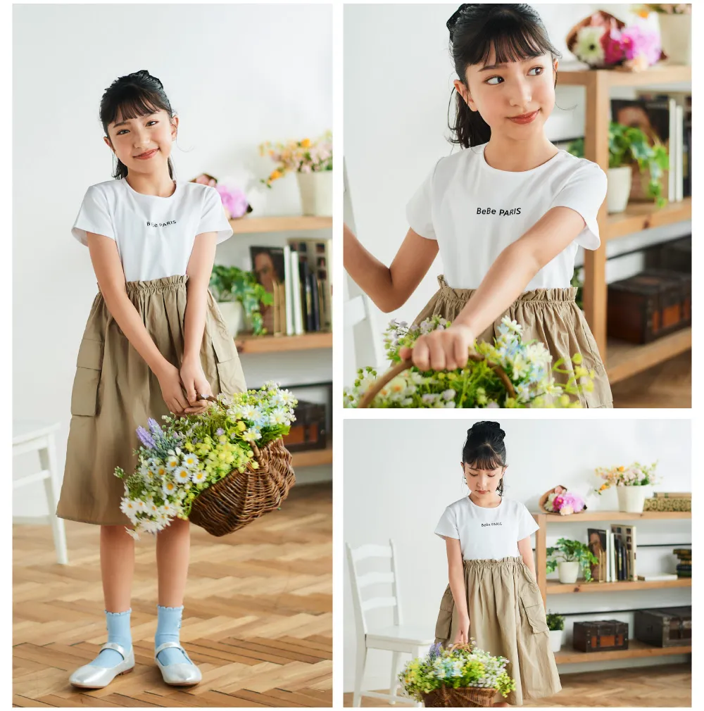 BeBe 2026春夏新作 ジャンパースカートとソックスのアイテム詳細