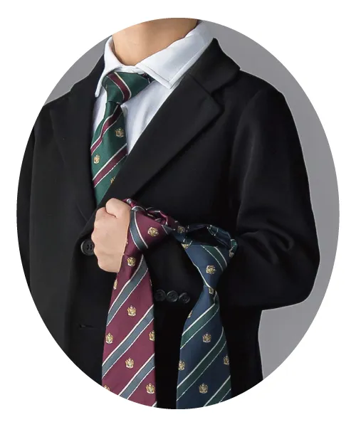 べべプチボワヴェール:レジメンタル柄ネクタイ(グリーン・ワイン・ネイビー)商品画像