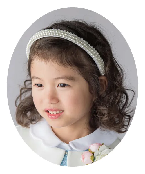 べべプチボワヴェール:3連パールのボリューム感が華麗なカチューシャ