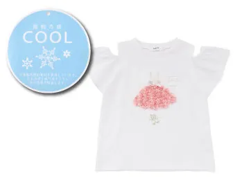 接触冷感 肩あきTシャツ