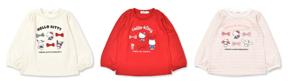 ハローキティ 50周年限定のTシャツ。