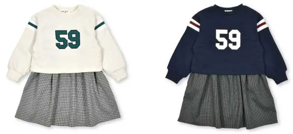 トレーナー＆チェックワンピース