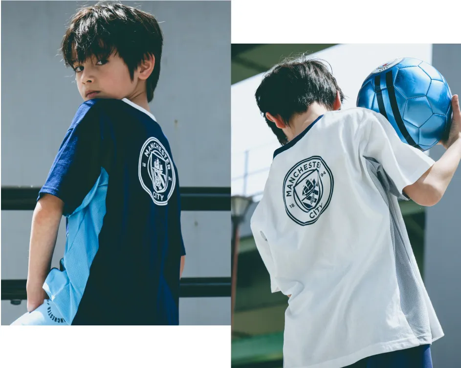 マンチェスター・シティFC脇メッシュロゴTシャツの背面デザイン