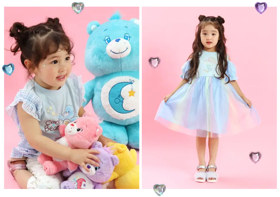 SLAP SLIP（スラップスリップ）ケアベアコラボ：子供が着用するドリーミーなチュニック