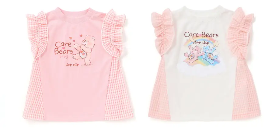 SLAP SLIP（スラップスリップ）ケアベアコラボ：プリントTシャツ（キッズサイズ）の全体像