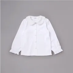 SLAP SLIP 刺しゅう丸襟ブラウス（白）の商品単体写真