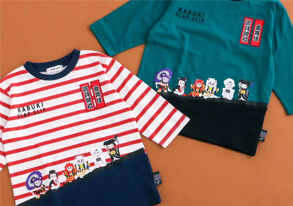 雨の五郎、弁天小僧菊之助、連獅子、鷺娘、藤娘など人気演目をイメージした猫役者のTシャツデザイン