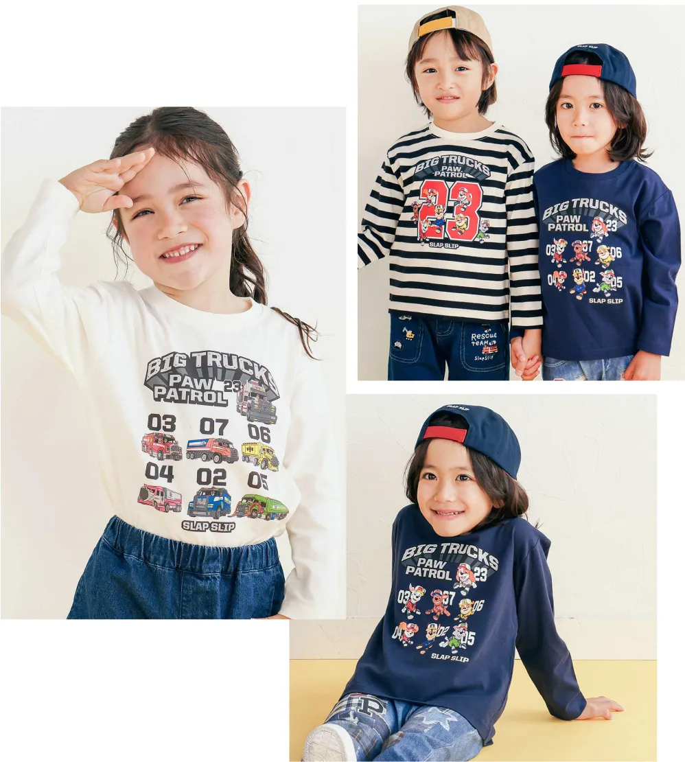 SLAP SLIP（スラップスリップ）パウ・パトロール「ビッグトラック」デザインTシャツのディテール