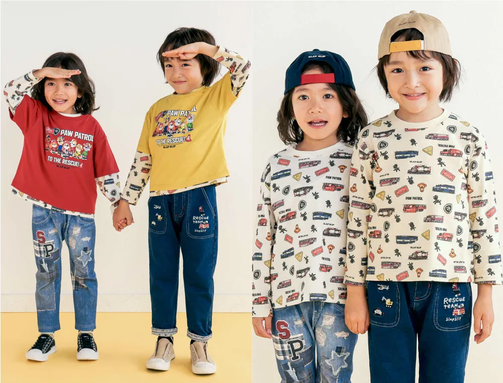 SLAP SLIP（スラップスリップ）パウ・パトロール「ビッグトラック」デザイン半袖Tシャツ2点セットのディテール