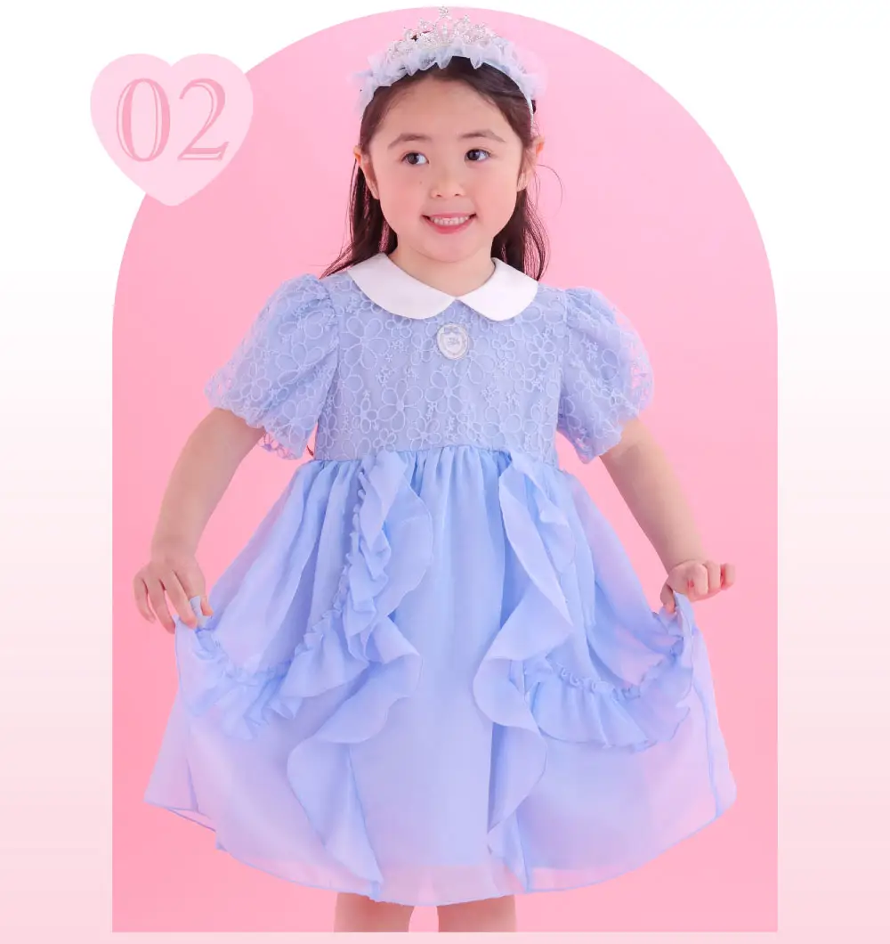 ふんわり広がるプリンセスシルエットのワンピース着用イメージ