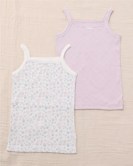 SLAP SLIP 女の子用キャミソールとショーツセット「花柄とハート」の着用イメージ