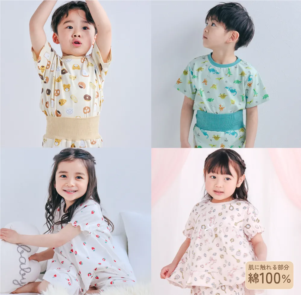 女の子向けのデザインが施されたみんみんパジャマ