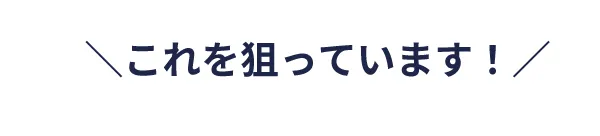 これを狙っています！