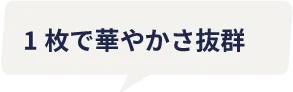 １枚で華やかさ抜群