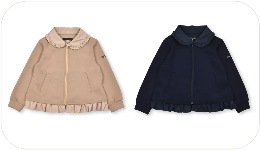 ポンチ＋タフタフリルブルゾン