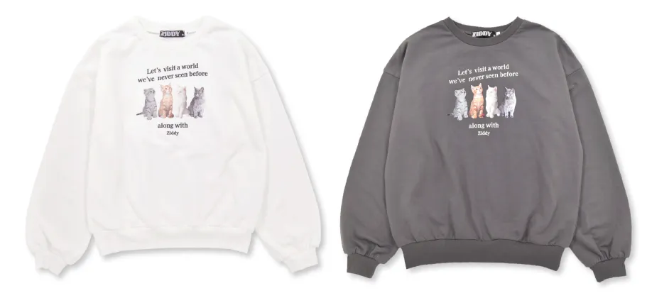 ねこプリントTシャツ
