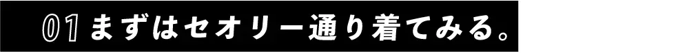 まずはセオリー通り着てみる