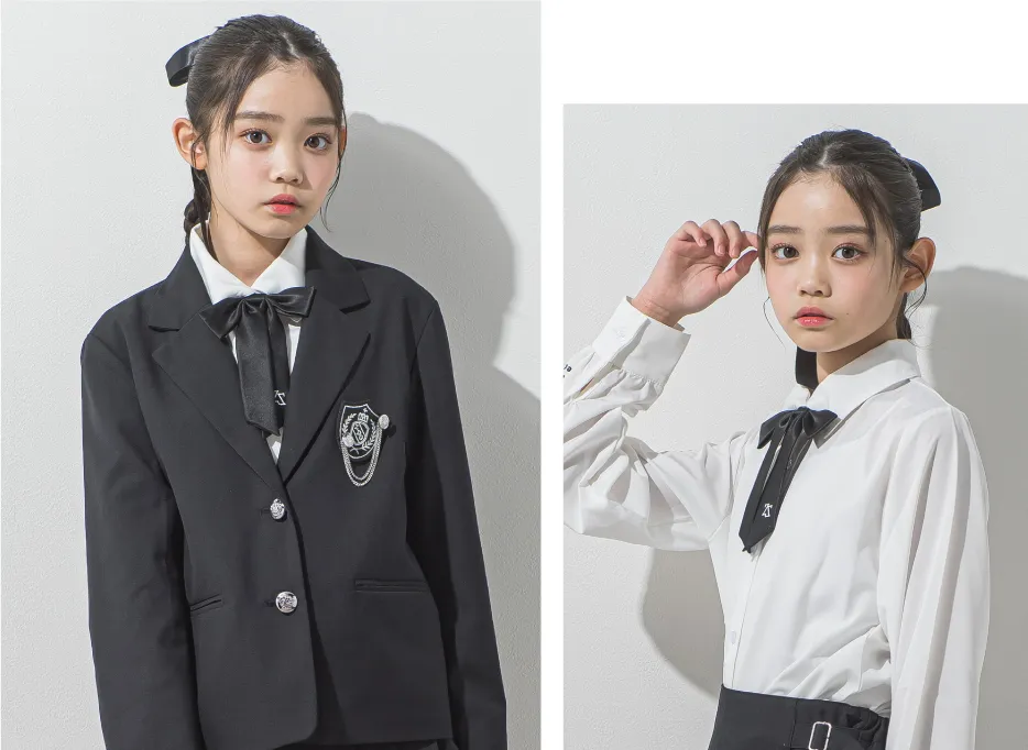 クールに決まるブラックコーデのモデル全身像